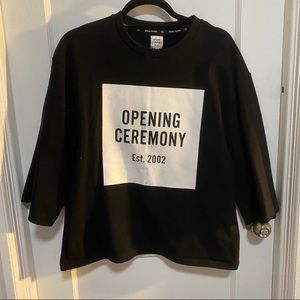 Opening ceremony crop sleeve sweater